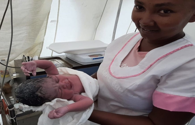 Midwife nancy and baby Noelia