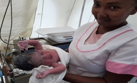 Midwife nancy and baby Noelia