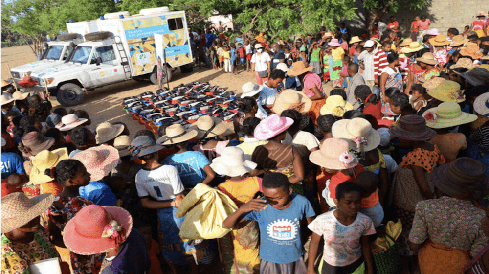 Women in the Amboasary district of Madagascar’s drought-stricken Grand Sud region wait to receive sexual and reproductive health
