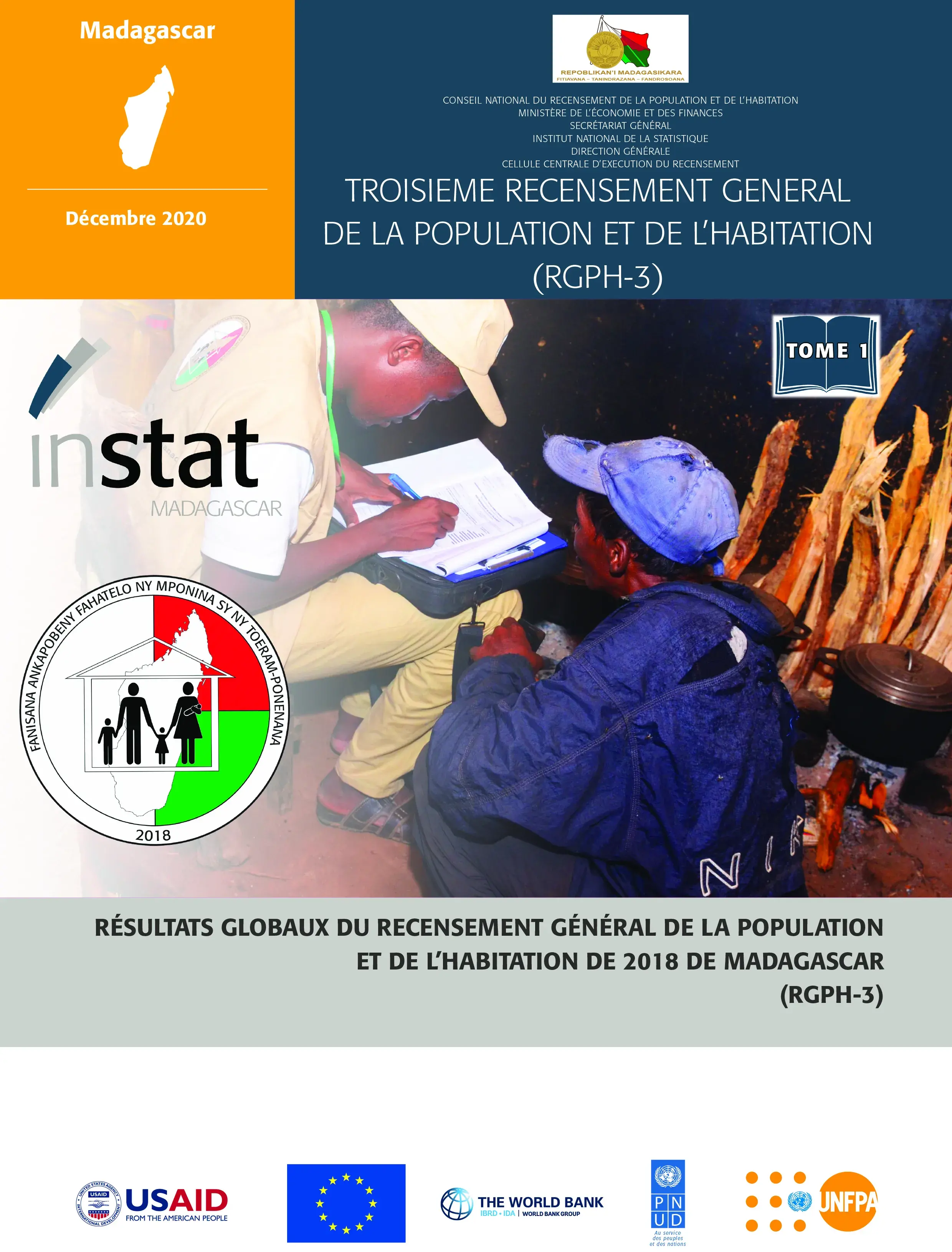 Résultats définitifs du troisième Recensement Général de la Population et de l'Habitation (RGPH 3) - TOME 1